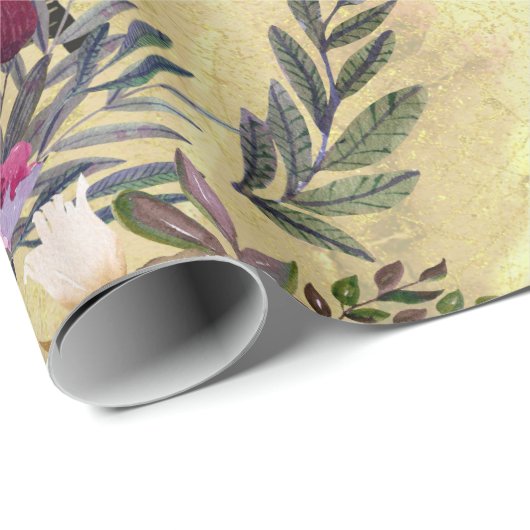 Papier Cadeau Fleur sauvage Zebra (Coin rond)