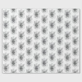 Papier Cadeau Fleur Tangle Art, dessinée - (Plat)