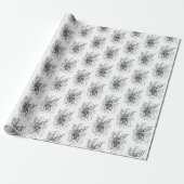 Papier Cadeau Fleur Tangle Art, dessinée - (Déroulé)