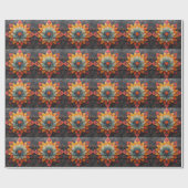 Papier Cadeau Fleur texturée Mandala Art (Plat)