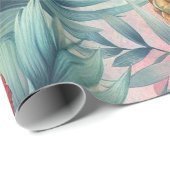 Papier Cadeau Fleur tropicale (Coin rond)