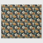 Papier Cadeau Fleur tropicale foncée (Plat)