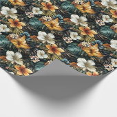 Papier Cadeau Fleur tropicale foncée (Coin)