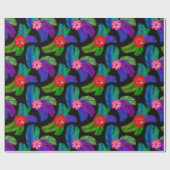 Papier Cadeau Fleur tropicale hawaïenne (Plat)