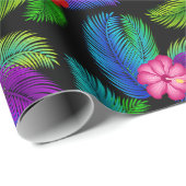 Papier Cadeau Fleur tropicale hawaïenne (Coin rond)