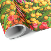 Papier Cadeau Fleur Tulip envelopper cadeau (Coin rond)