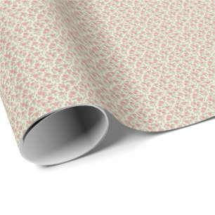 Papier Cadeau Fleur Utility Rose Poussiéreuse et Sauge des Année