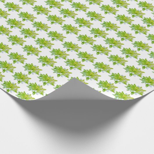 Papier Cadeau Fleur vert vert vert vert pâle marguerite (Coin)