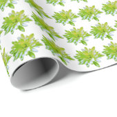 Papier Cadeau Fleur vert vert vert vert pâle marguerite (Coin rond)