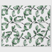 Papier Cadeau Fleur verte (Plat)