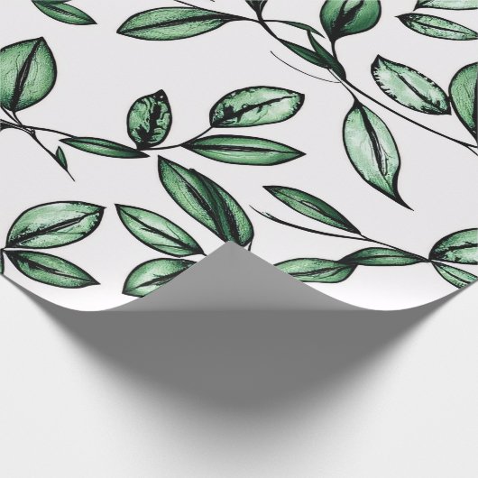 Papier Cadeau Fleur verte (Coin)