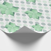 Papier Cadeau Fleur verte à la menthe (Coin)