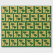 Papier Cadeau Fleur verte de style éblouissant (Plat)