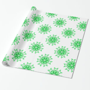 Papier Cadeau Fleur verte fraîche sans couture motif