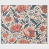 Papier Cadeau Fleur Vintage (Plat)