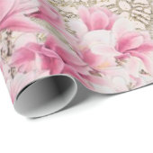 Papier Cadeau fleur vintage Arrière - plan (Coin rond)