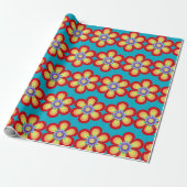 Papier Cadeau Fleur Vintage rétro (Déroulé)