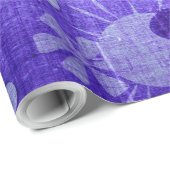 Papier Cadeau Fleur violet tendance Vintage (Coin rond)
