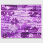 Papier Cadeau Fleur violet tendance Vintage (Plat)