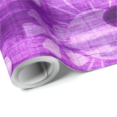 Papier Cadeau Fleur violet tendance Vintage (Coin rond)