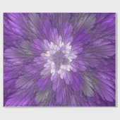 Papier Cadeau Fleur violette abstraite de l'art fractal psychédé (Plat)