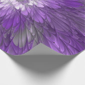 Papier Cadeau Fleur violette abstraite de l'art fractal psychédé (Coin)