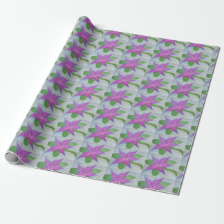Papier Cadeau fleur violette aléatoire