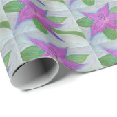 Papier Cadeau fleur violette aléatoire (Coin rond)