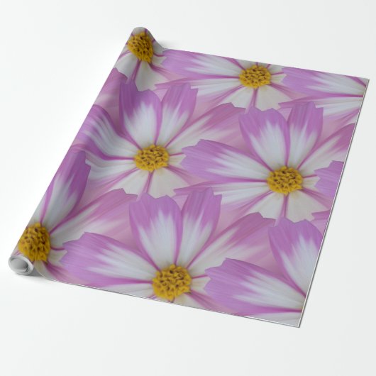 Papier Cadeau Fleur violette claire (Déroulé)