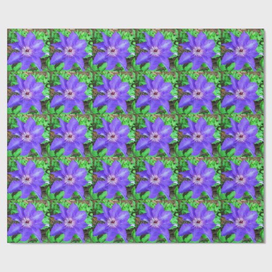 Papier Cadeau Fleur violette Clematis (Plat)