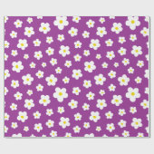 Papier Cadeau Fleur violette et jaune (Plat)