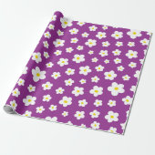Papier Cadeau Fleur violette et jaune (Déroulé)