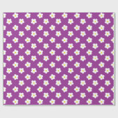 Papier Cadeau Fleur violette et jaune (Plat)