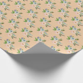 Papier Cadeau Fleuri orange doux (Coin)