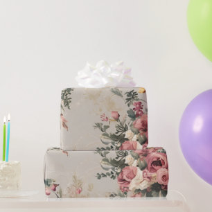 Papier Cadeau Fleuris Vintage