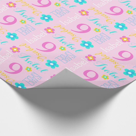 Papier Cadeau Fleurissez l'âge nommé fait sur commande Isabel (Coin)