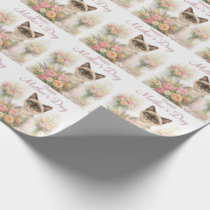 Papier Cadeau Fleuriste de la fête des mères, chat 