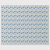 Papier cadeau fleuriste Libellule bleue et fleurs (Plat)