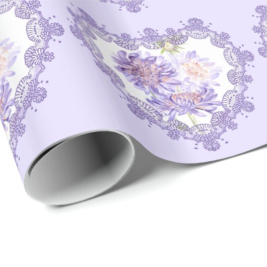 Papier Cadeau fleurs (Coin rond)