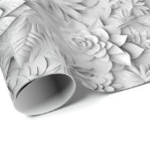 Papier Cadeau Fleurs "3D" pour mariage, fête des mères et Saint- (Coin rond)