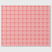 Papier Cadeau Fleurs à carreaux roses (Plat)