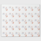 Papier Cadeau Fleurs à l'aquarelle Douce Mariage (Plat)