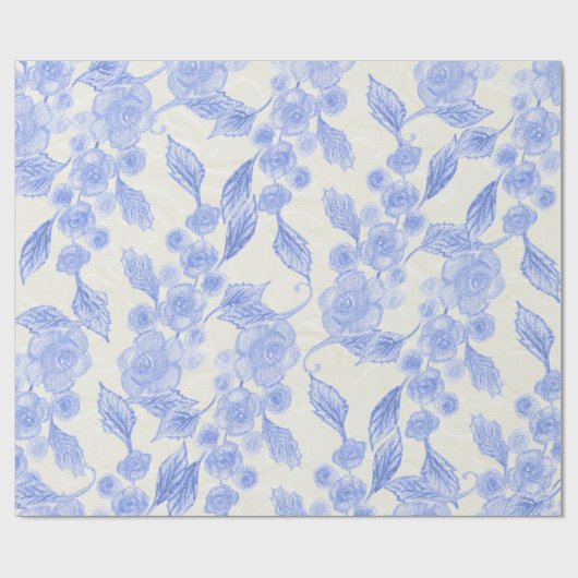 Papier Cadeau Fleurs à main (Plat)