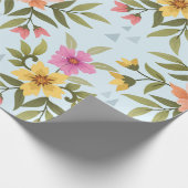 Papier Cadeau Fleurs à main colorées (Coin)