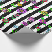 Papier Cadeau Fleurs à main fanée (Coin)