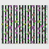 Papier Cadeau Fleurs à main fanée (Plat)