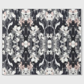Papier Cadeau Fleurs Abstraites — Élégance Monochrome Rose (Plat)