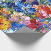 Papier Cadeau Fleurs Abstraites Impressionniste (Coin)