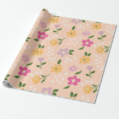 Papier Cadeau Fleurs Abstraites joueuses (Déroulé)