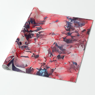 Papier Cadeau fleurs abstraites sans soudure, style peinture à l